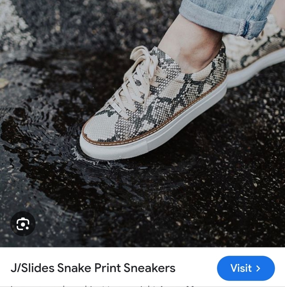 J/Slides Python Pattern Sneakers - Black, White, … - image 1